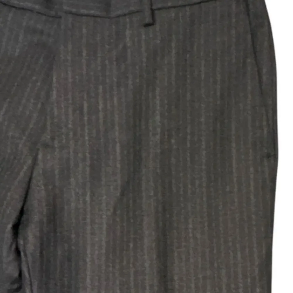Banana Republic Tailored Slim Fit Wool Dress Pants Men 32x32 Charcoal Stripe